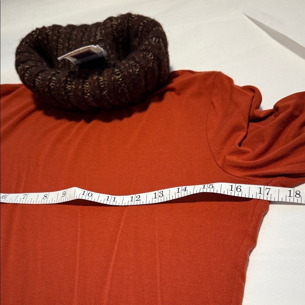 Dolce Gabbana Rust Long Sleeve Turtleneck Top M - Picture 12 of 13